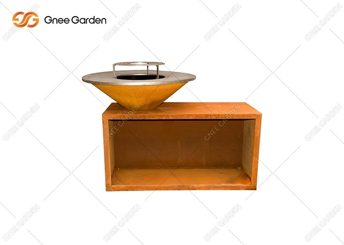 corten steel Rectangular camping fire pit grill corten steel Rectangular camping fire pit grill