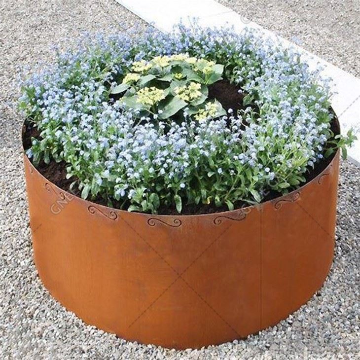 Corten Steel Flower Pot Decorative Raised Outdoor Garden Grow Beds