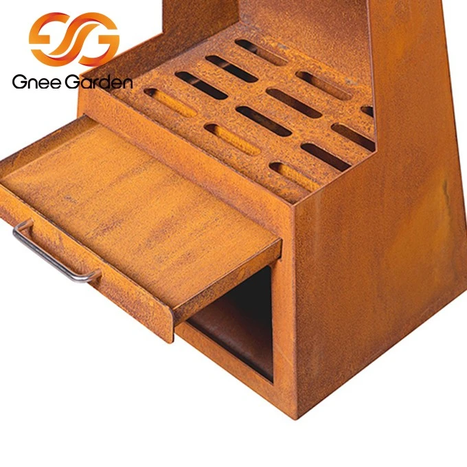 Corten Steel patio fireplace（3）