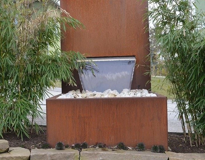 Factory Customized Corten Steel Water Feature Outdoor