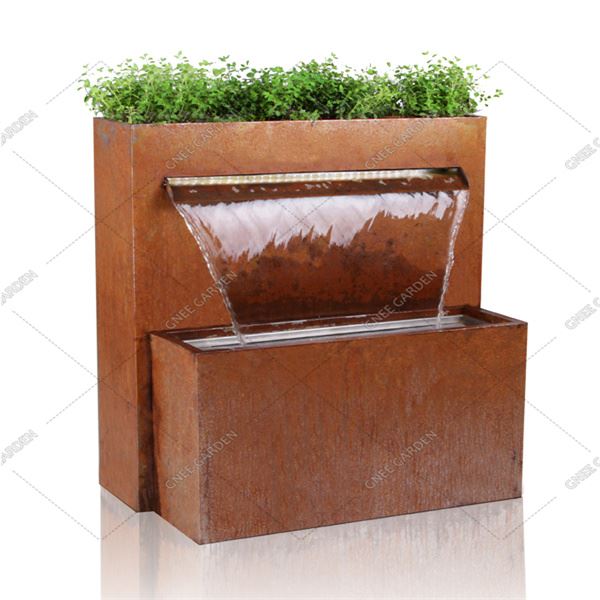 Decoració de jardí a l'aire lliure d'art modern Font d'acer Corten