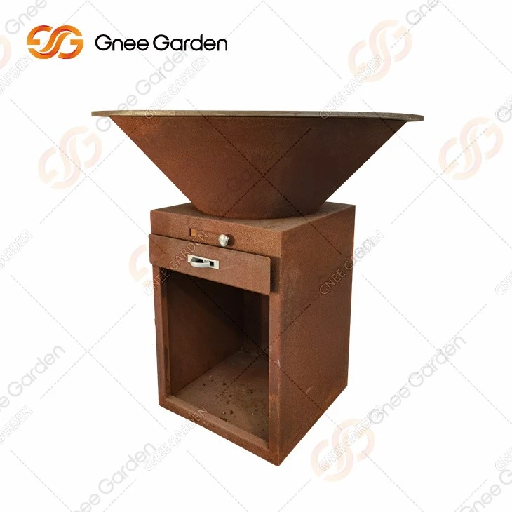 Modern Style Rustic Corten Steel Fire Grills Bbq