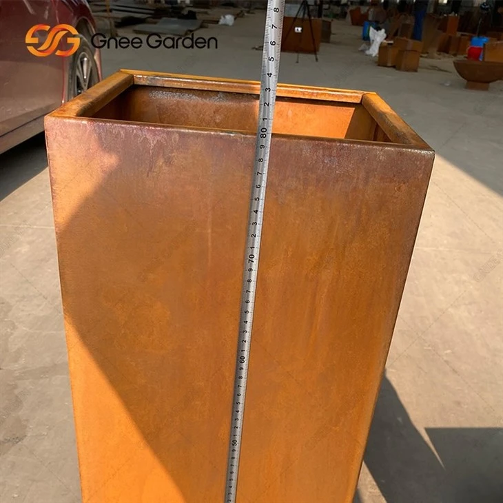 Outdoor Garden Corten Steel Metal Flower Pot Planter