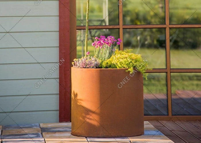 Rusty Corten Planter Outdoor Corten Steel Garden Pots & Planters