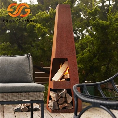 Llar de foc d'acer Corten a l'exterior