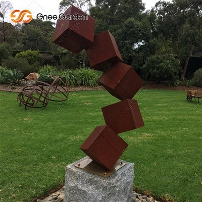 Escultura abstracta de metall a l'aire lliure d'acer Corten