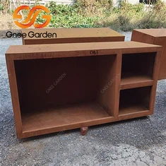 Grill rectangular d'acer Corten per a foc exterior