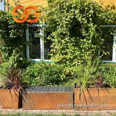 Banc de jardinera de corten Gnee Garden