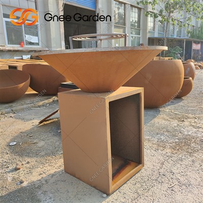 Barbacoa de gran resistència d'acer Corten Rust