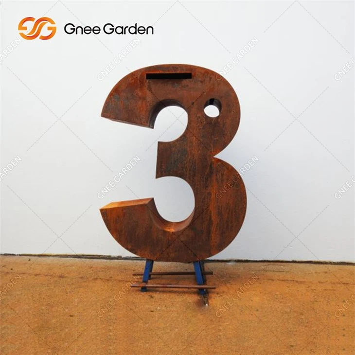 Bústia de números d'acer Corten
