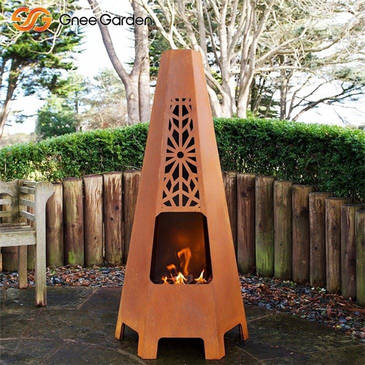 Weathering steel fire-resistant chimney system