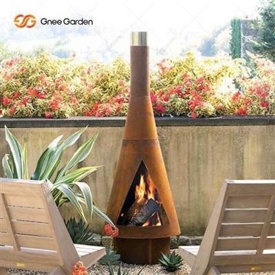 La llar de foc-de fusta d'acer Corten és bona a l'aire lliure?