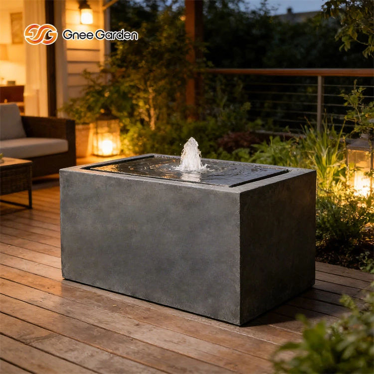 Low Rectangular Bubbler Metal Water Feature Low Rectangular Bubbler Metal Water Feature