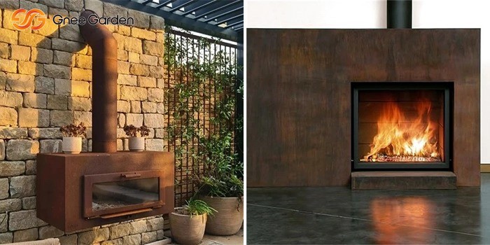 Corten steel outdoor modern fire-resistant log burner Corten steel outdoor modern fire-resistant log burner